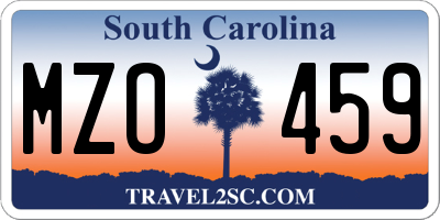 SC license plate MZO459