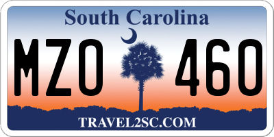 SC license plate MZO460