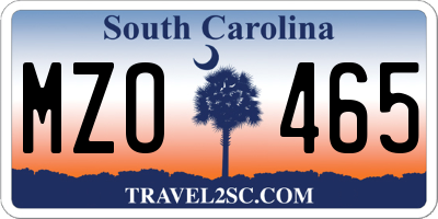 SC license plate MZO465