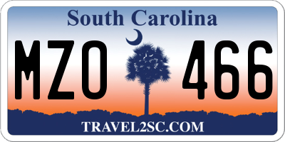 SC license plate MZO466