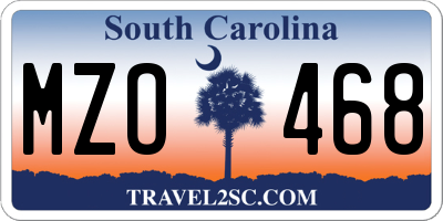 SC license plate MZO468