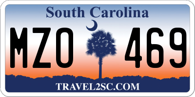 SC license plate MZO469