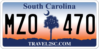 SC license plate MZO470