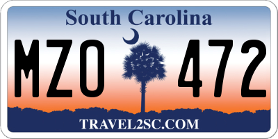 SC license plate MZO472