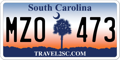 SC license plate MZO473