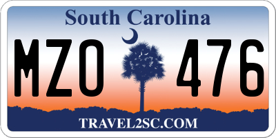 SC license plate MZO476