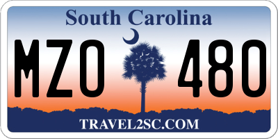 SC license plate MZO480