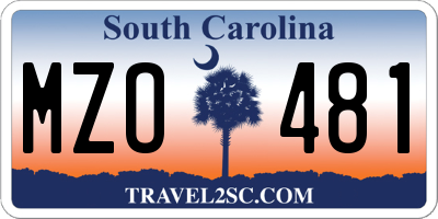 SC license plate MZO481