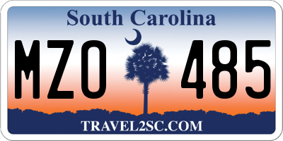 SC license plate MZO485