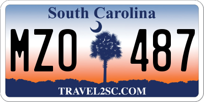 SC license plate MZO487