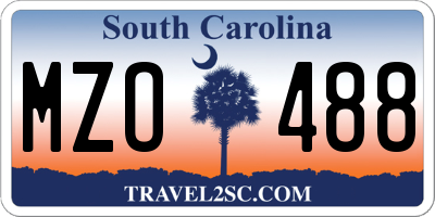 SC license plate MZO488