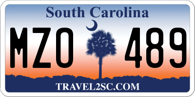SC license plate MZO489