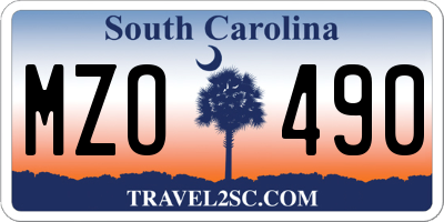 SC license plate MZO490