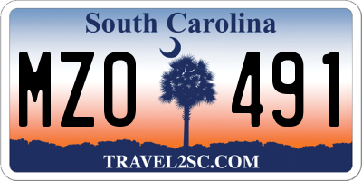 SC license plate MZO491