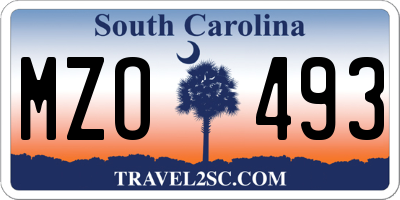 SC license plate MZO493