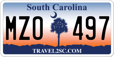 SC license plate MZO497