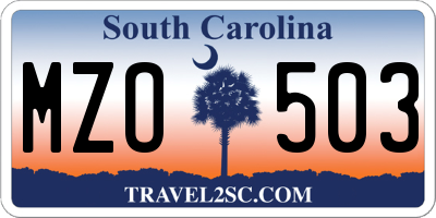 SC license plate MZO503