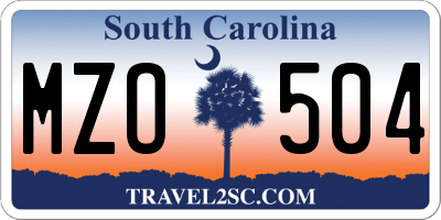 SC license plate MZO504