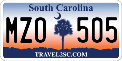 SC license plate MZO505