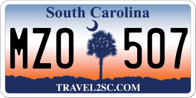 SC license plate MZO507