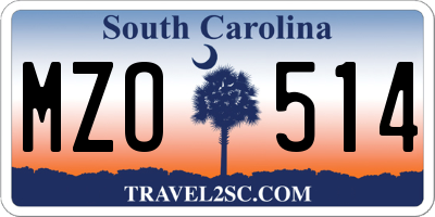 SC license plate MZO514