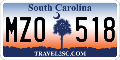 SC license plate MZO518
