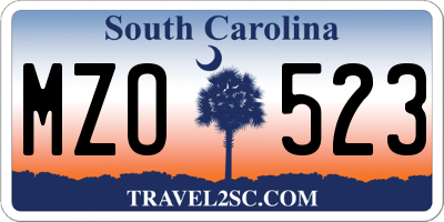 SC license plate MZO523