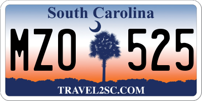 SC license plate MZO525