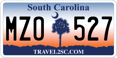 SC license plate MZO527
