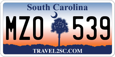 SC license plate MZO539