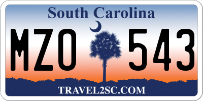 SC license plate MZO543