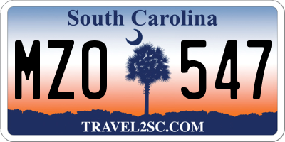 SC license plate MZO547