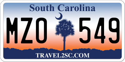 SC license plate MZO549