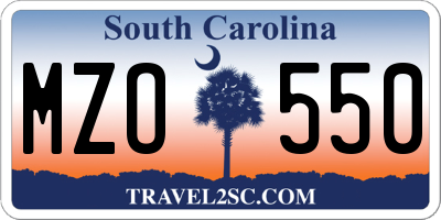 SC license plate MZO550