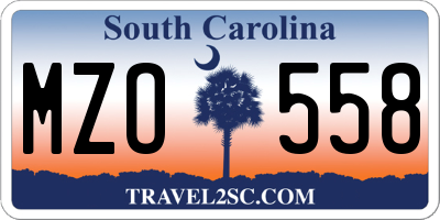 SC license plate MZO558