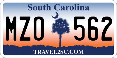 SC license plate MZO562