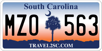 SC license plate MZO563
