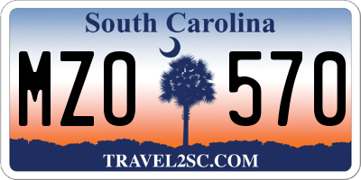 SC license plate MZO570