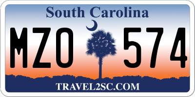 SC license plate MZO574
