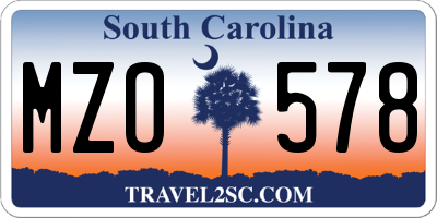 SC license plate MZO578