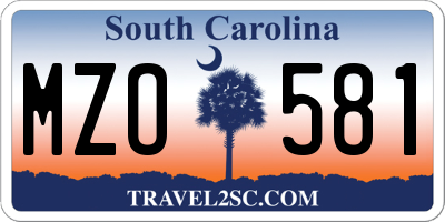 SC license plate MZO581
