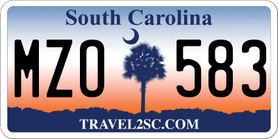 SC license plate MZO583