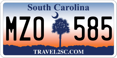 SC license plate MZO585
