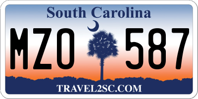 SC license plate MZO587