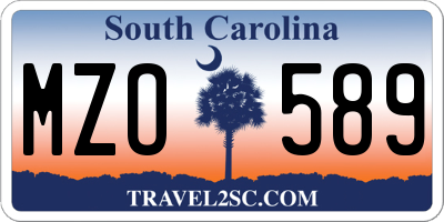 SC license plate MZO589