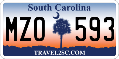 SC license plate MZO593