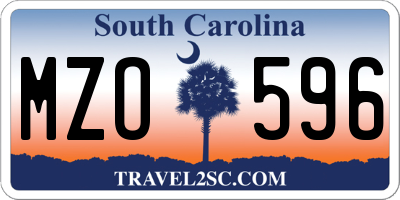 SC license plate MZO596