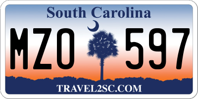 SC license plate MZO597