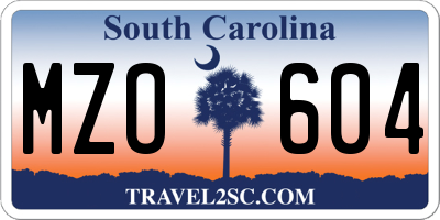 SC license plate MZO604