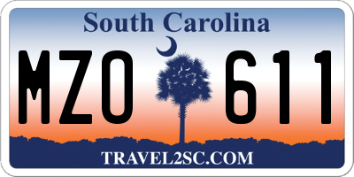 SC license plate MZO611